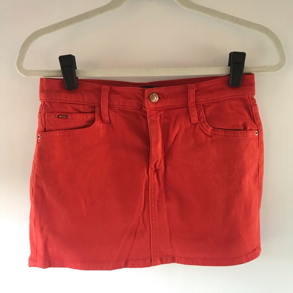 Joe’s jeans red denim mini skirt